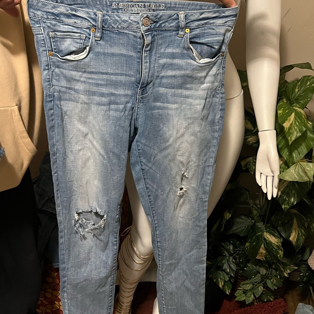AMO Blue Distressed Women's Jeans